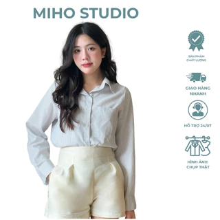 Áo Sơ Mi Kẻ Sọc Dài Tay Form Vừa Miho Studio