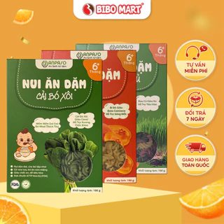 Nui Ăn Dặm Vị Rau Củ Nui Ăn Dặm Hữu Cơ Cải Bó Xôi Bí Đỏ Đồ Ăn Dặm Cho Bé Từ 6 Tháng 150g - Bibo Mart