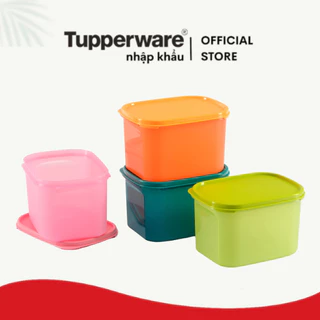 Bộ Hộp Colorful Rectangular set 4 (4) dung tích 2 Lít Tupperware trữ khô và mát chính hãng