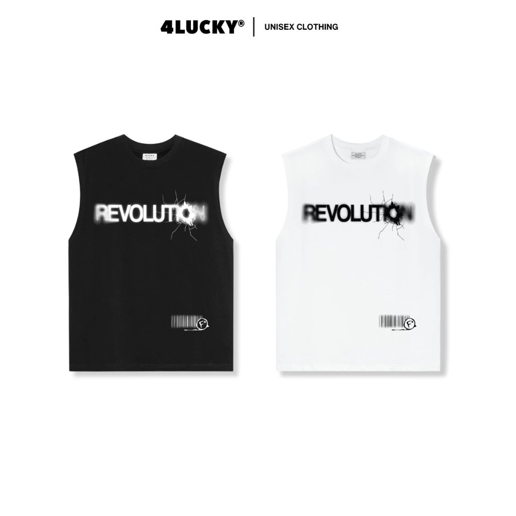 Áo Tank Top Trơn Ba Lỗ REVOLUTION 4Lucky 6701 Form Oversize Nam Nữ Unisex