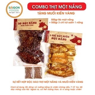 COMBO 1: (500gr Bò + 500gr Ba chỉ rút sườn Một Nắng - Tặng muối kiến - [Giao Hàng Toàn Quốc]