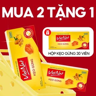 [MUA 2 TẶNG 1][COMBO 2 HỘP] Kẹo Ngậm Gừng Vietnat Hỗ Trợ Tiêu Hóa Giảm Cảm Cúm -30 Viên/ Hộp