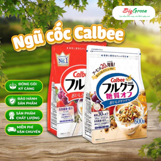 Ngũ cốc Calbee dinh dưỡng Nhật có đường bao bì mới 750gr và Ngũ cốc ít đường 600gr