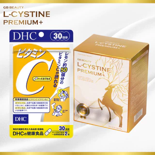 Combo GB BEAUTY L-CYSTINE PREMIUM+ 60 viên + Vitamin C DHC 60 viên cải thiện da tối màu, giảm rụng tóc, giảm mụn, cấp ẩm