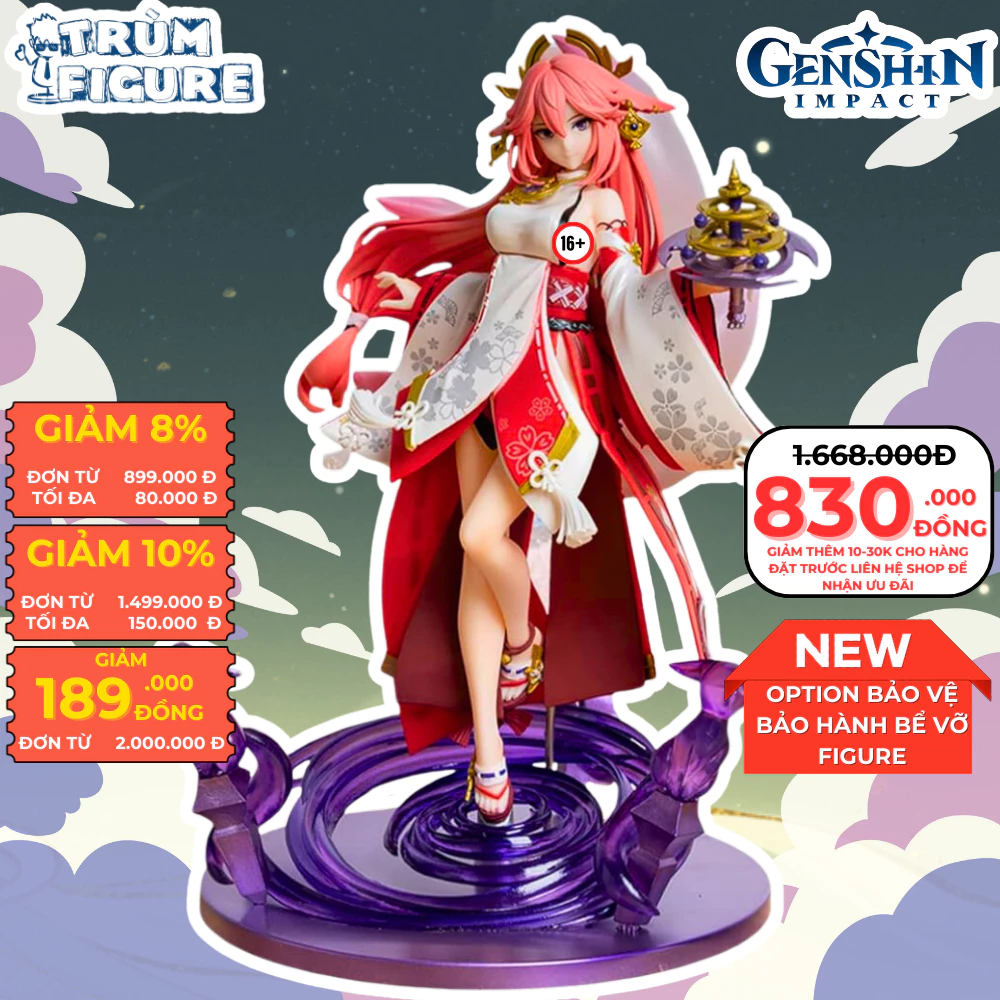 Mô Hình, Figure Genshin Impact Yae miko chân ý Kagura , Game - Full Box Trùm Figure