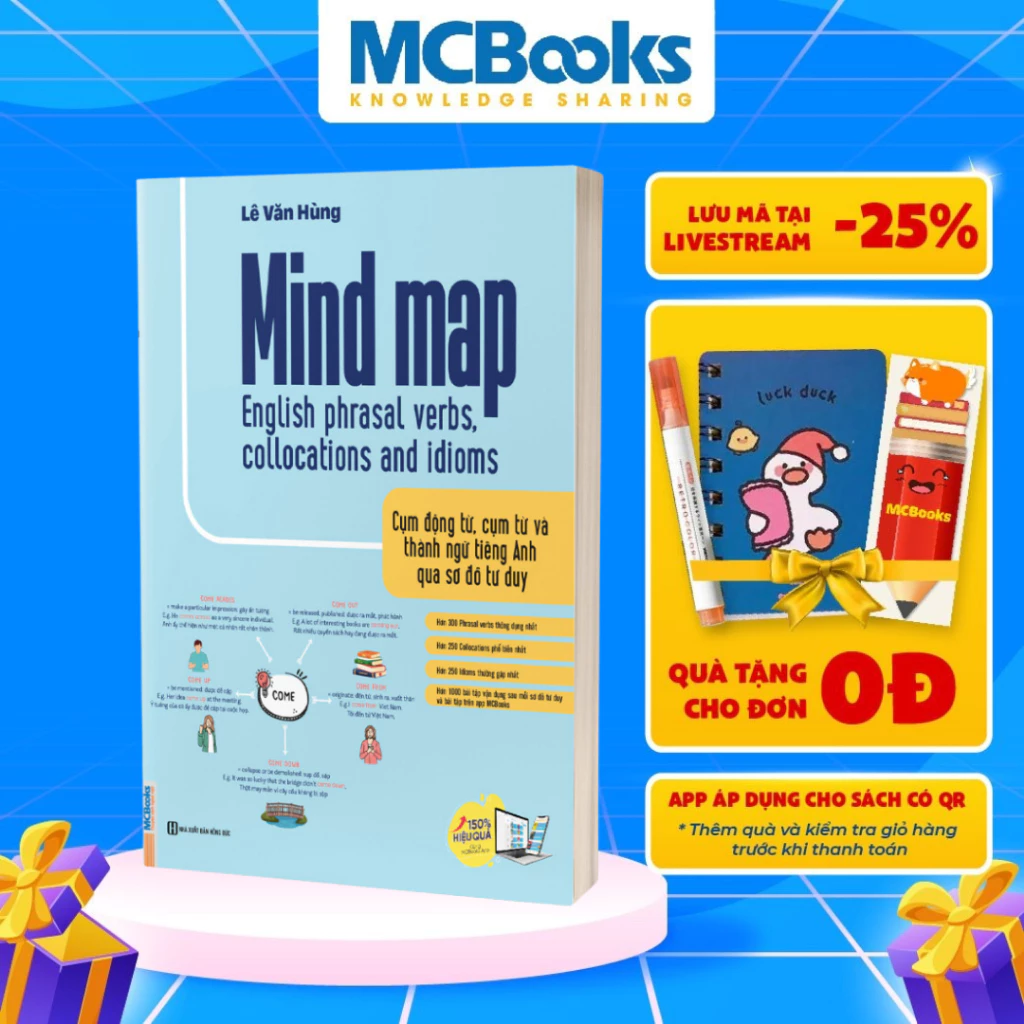 Sách - Mind Map English phrasal verbs, collocations and idioms - Cụm động từ, cụm từ và thành ngữ tiếng Anh qua sơ đồ