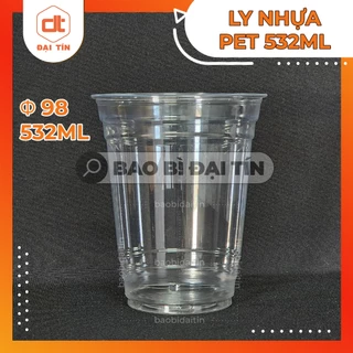 SET 50 Ly/Cốc Nhựa PET Φ98 532ml, Ly cà phê trà sữa.