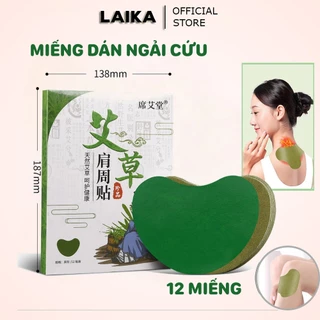 Hộp 12 Miếng dán ngải cứu vai gáy giảm đau cổ vai gáy (miếng dán xanh)