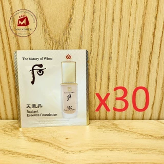 [Combo giá tốt ] Kem nền Whoo tái sinh che phủ hoàn hảo, tái tạo da Essence Radiant Foundation 10 30 60 (gói sample 1ml)