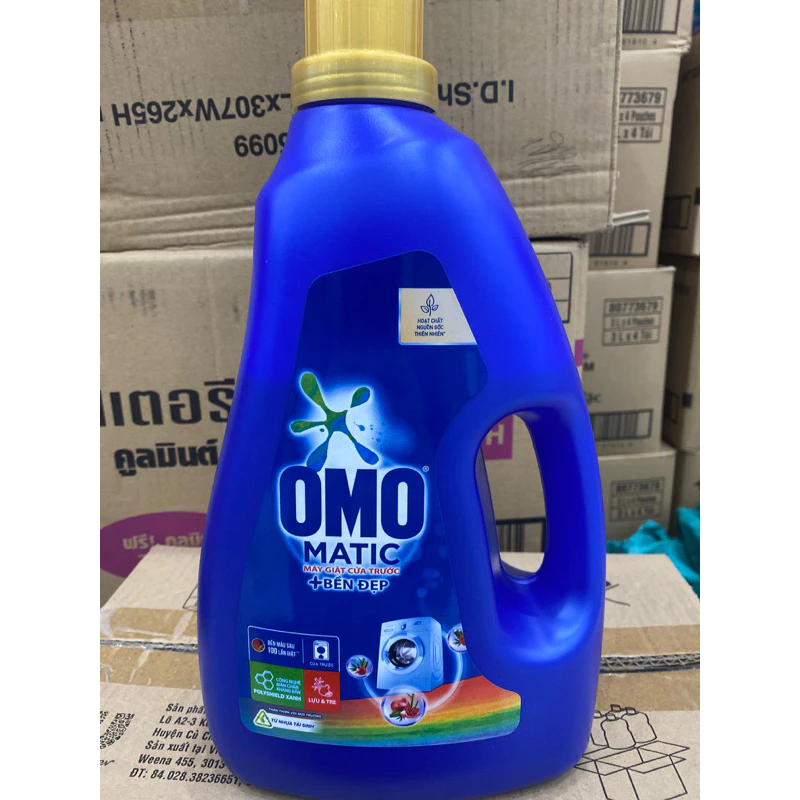 Can nước giặt Omo Matic mắy giặt cửa trước bền đẹp hương lựu tre 2,3kg