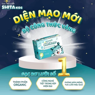 (Tặng Lactacid 60ml) Hộp 30 gạc rơ lưỡi SHITA Kids thảo dược vệ sinh răng miệng cho bé babyforlove