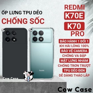 Ốp lưng Redmi K70, K70e, K70 Pro chống sốc, viền vuông Cowcase | Vỏ lưng điện thoại Xiaomi bảo vệ camera
