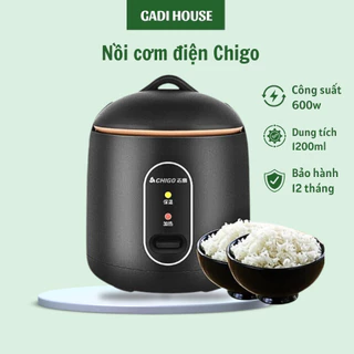 Nồi cơm điện mini đa năng Chigo dung tích 1.2L công suất 600w nấu cháo súp hầm, chống dính an toàn cho sức khoẻ