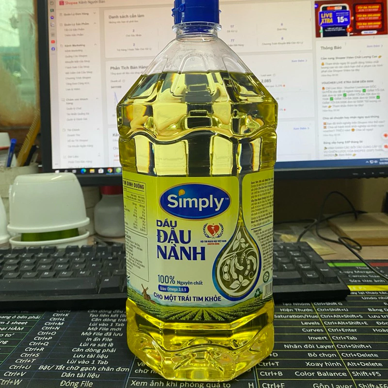 Dầu ăn simply đậu nành chai 2 lít