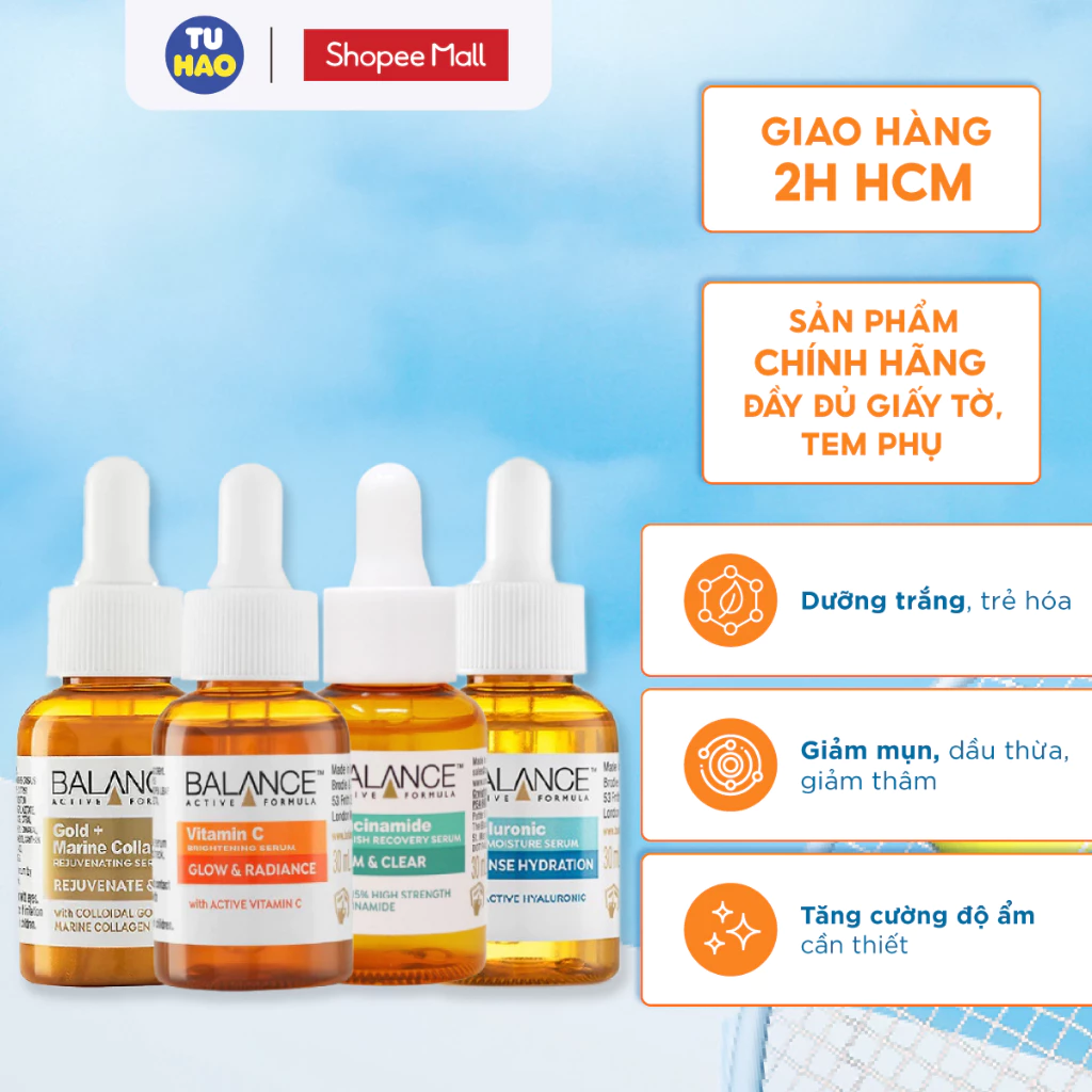 Serum Trắng Da, Mờ Thâm Balance Active Formula Vitamin C Brightening 30ml