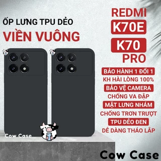 Ốp lưng Redmi K70, K70e, K70 Pro cạnh vuông Cowcase | Vỏ lưng điện thoại Xiaomi bảo vệ camera toàn diện