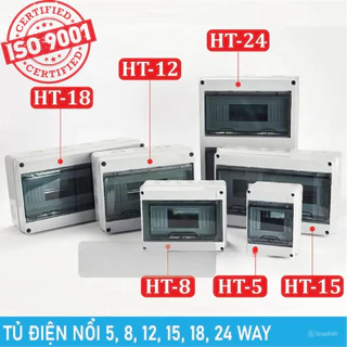 Tủ điện nhựa HT-12 WAY , HT-18 WAY, HT-24 WAY chống nước – Tủ điện lắp nổi