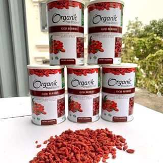 Kỷ Tử Đỏ Organic Traditions Goji Berries Hộp Thiếc 454g Câu Kỷ Tử Mỹ