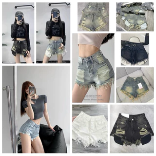 Quần short jeans nữ,quần bò nữ lưng cao tôn dáng