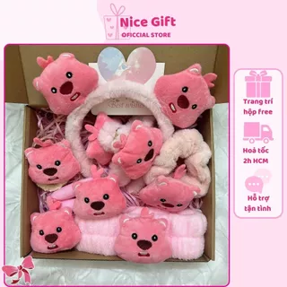 Set Quà Gấu Hải Ly Loppy Tặng Bạn Gái Bạn Thân Cute, Combo Quà Tặng Sinh Nhật Lễ Lưu Niệm, Quà Tặng Sn Nice Gift