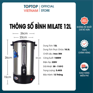 Bình Đun Nước Nóng Milate