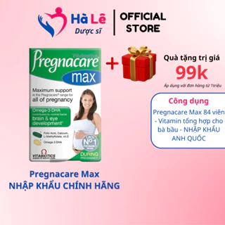 Vitamin tổng hợp bầu Pregnacare Max Vitabiotics 84 viên bổ sung vitamin, acid folic và DHA cho bà bầu của Anh