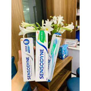 Kem đánh răng SENSODYNE Fresh Mint 100g giúp giảm ê buốt hiệu quả với hương bạc hà thơm mát - HÀNG CHÍNH HÃNG