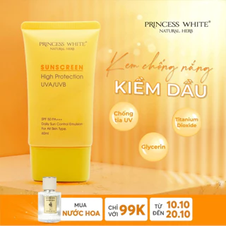 ( mua 5 Tặng  1 nước hoa 50ml ) KEM CHỐNG NẮNG DƯỠNG TRẮNG a PRINCESS WHITE