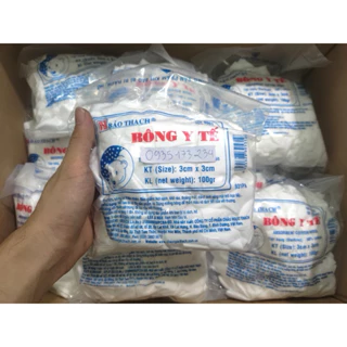 Bông gòn vuông cắt sẵn Bảo Thạch 3x3cm 100g