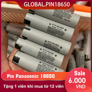 Pin 18650 Panasonic xám 3400mAh, 3.7v xả 20A tháo khối [12 tặng 1]