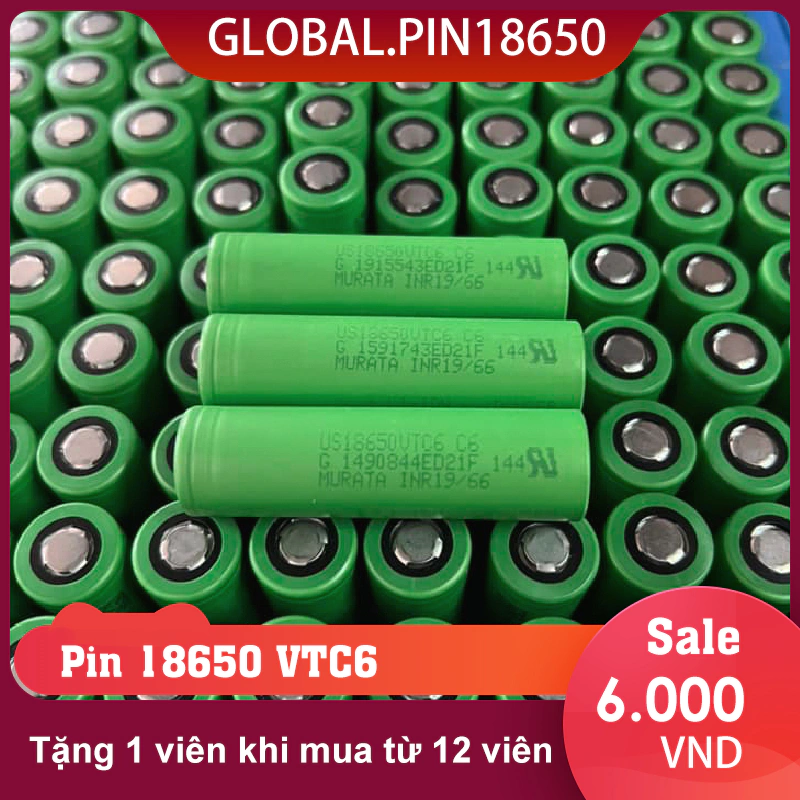 Pin 18650 VTC6 dung lượng cao 3300mAh- 3.7v xả 30A [ 12 Tặng 1]