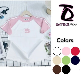 Áo Baby Tee sọc tay hình S Borip Quảng Châu L1 Phối Màu Co Dãn 4 Chiều - Dư Tú Lệ Shop