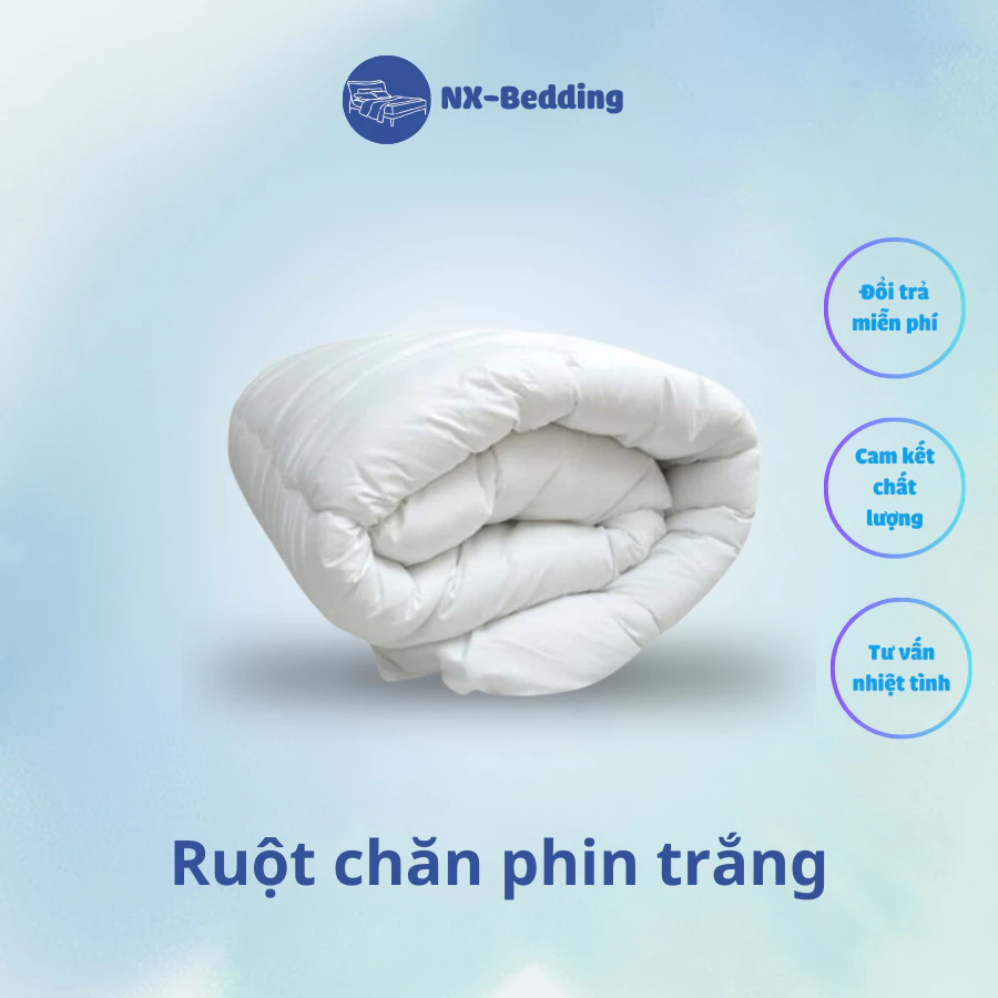 Ruột Chăn Phin Trắng, Ruột Bông Sơ Trắng Sạch 100% - NX-Bedding