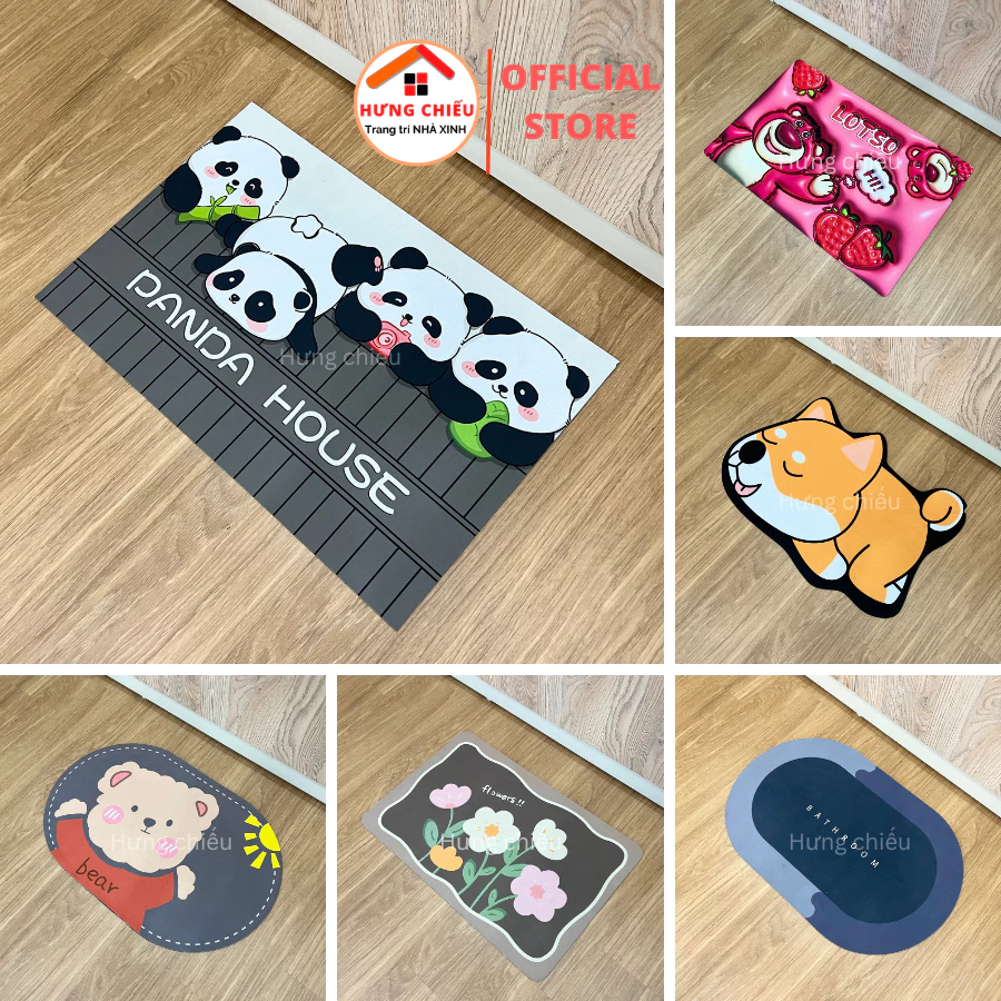 Thảm Silicon cao cấp M1 Siêu Thấm Hút Nước (40x60cm) - Chống trơn trượt - Hưng Chiếu ED04