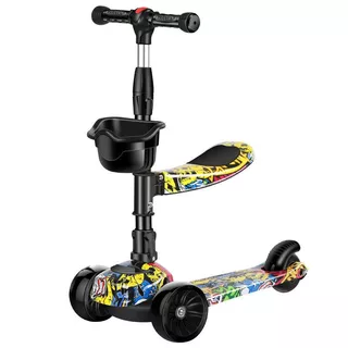 Xe Trượt Scooter 3 Bánh Phát Sáng Họa Tiết Graffiti Chính Hãng MKSTAR