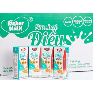 [DATE MỚI] Lốc Sữa Hạt Điều Nguyên Bản Richer Milk 180ml (180ml x 4 hộp)