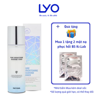 Nước Hoa Hồng Dưỡng Trắng căng bóng da PrettySkin Pure Brightening Diamond Toner 150ml