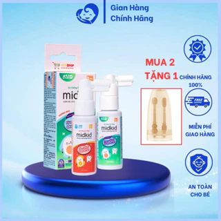 Xịt Chống Sâu Răng MIDKID Hương Nho Chống Ố Vàng Bảo Vệ Răng Miệng Giúp Bé Có Hàm Răng Chắc Khoẻ Hơn