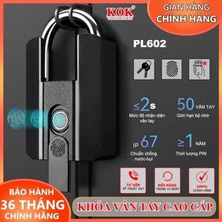 [HỎA TỐC HCM] Khóa vân tay cao cấp KOK-PL602 bảo hành 24 tháng 3 chức năng mở khóa phi 10