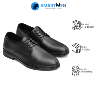 Giày Tây Da bò Tăng chiều cao SMARTMEN GCK-02 Đen