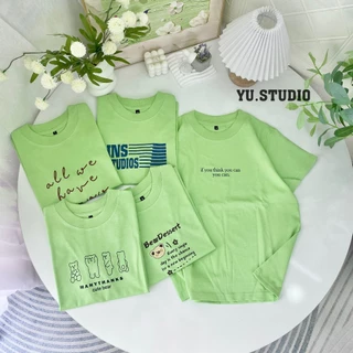 Áo baby tee form fit màu xanh bơ, chất cotton 100