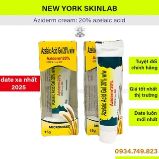 Aziderm gel (15g) 20% Aze & 15% aze, mờ thâm mụn, giảm mụn - kem dưỡng ẩm cho da dầu mụn Newyork skinlab