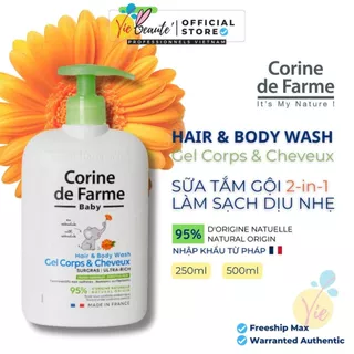 Sữa Tắm Gội Corine de Farme Baby Hair & Body Wash Giàu Dưỡng Chất Nhẹ Nhàng Với Làn Da Bé