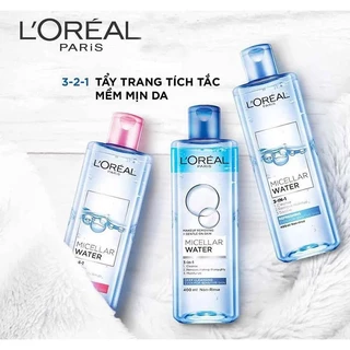 Nước Tẩy Trang Và Làm Sạch L'Oreal Micellar Water 3-in-1 chai 400ml