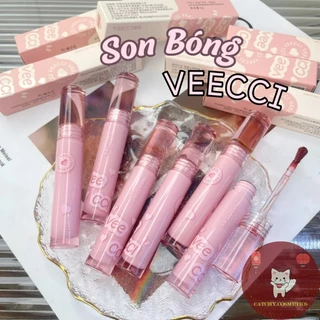 [VEECCI] Son Bóng Dạng Gloss VEECCI Vỏ Hồng Pastel Đầu Cọ Tròn Soft And Light Lip Gloss (2g)