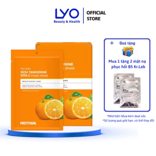 Hộp 10 Miếng Mặt Nạ Dưỡng Trắng Da Vitamin C Prettyskin The Pure Jeju Tangerine VITA C 25ml x 10