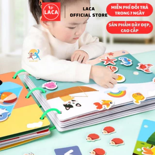 Bóc dán 17 chủ đề Montessori, đồ chơi giáo dục dot to dot tăng trí tuệ cho bé 2-5 tuổi LACA