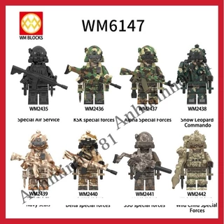 Đồ chơi lâp ráp army swat quân đội WM6147 Alpha Đặc nhiệm kèm trang bị hiện đại