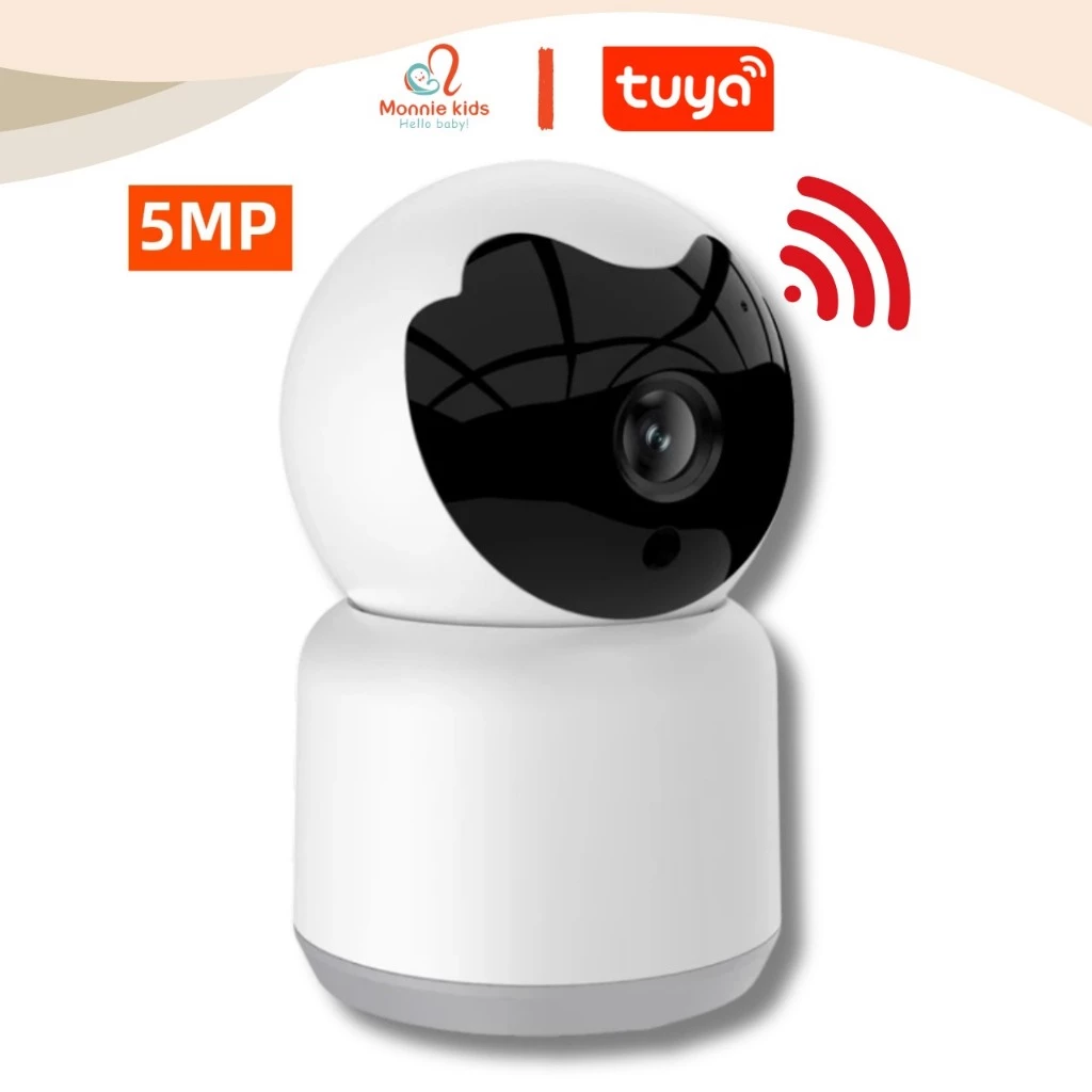 Camera báo tiếng khóc Tuya Smart cho bé, thiết bị giám sát trẻ em đa năng công nghệ AI - Monnie Kids