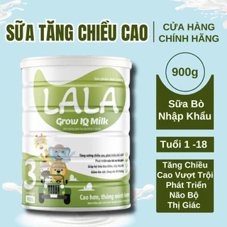 Sữa tăng chiều cao LALA Grow IQ 900g cho bé dưới 19 tuổi, Sữa phát triển chiều cao và trí não cho bé